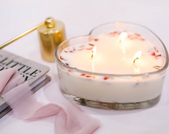 Valentine's Day Soy Candle - Heart Shaped Candle - Clean Burn - Gift for Her - Gift for You