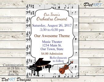 recital invitation etsy