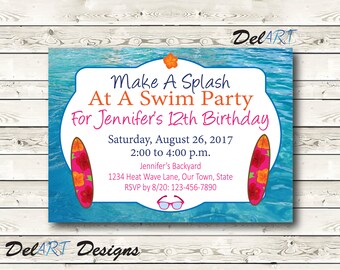 Save the Date Pool Party - Etsy