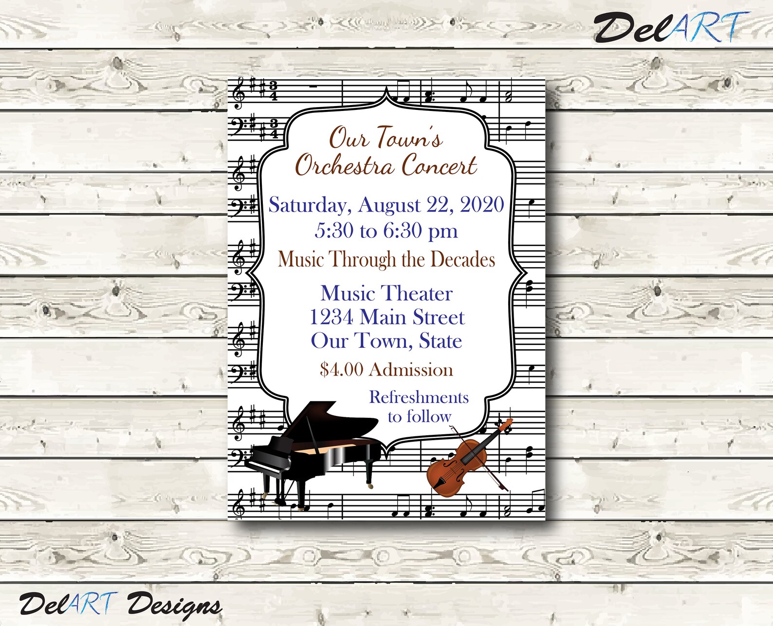 Orchestra Concert Invite Piano Recital Invitation Music - Etsy