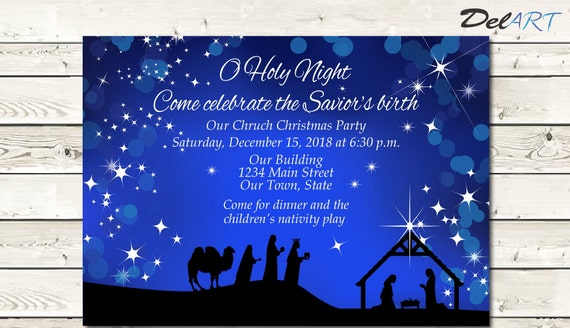 O Holy Night Nativity Christmas Dinner Invitation Or Poster Etsy