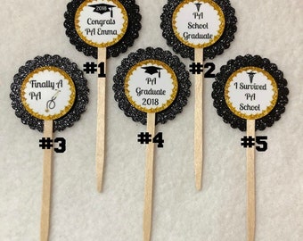 ANY YEAR Set Of 12 Personalized Physicians Assistant PA Graduation Cupcake Toppers (You Choice Of Any 12)