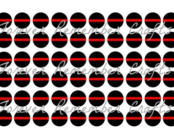 INSTANT DOWNLOAD 12mm Thin Red Line Circle Template