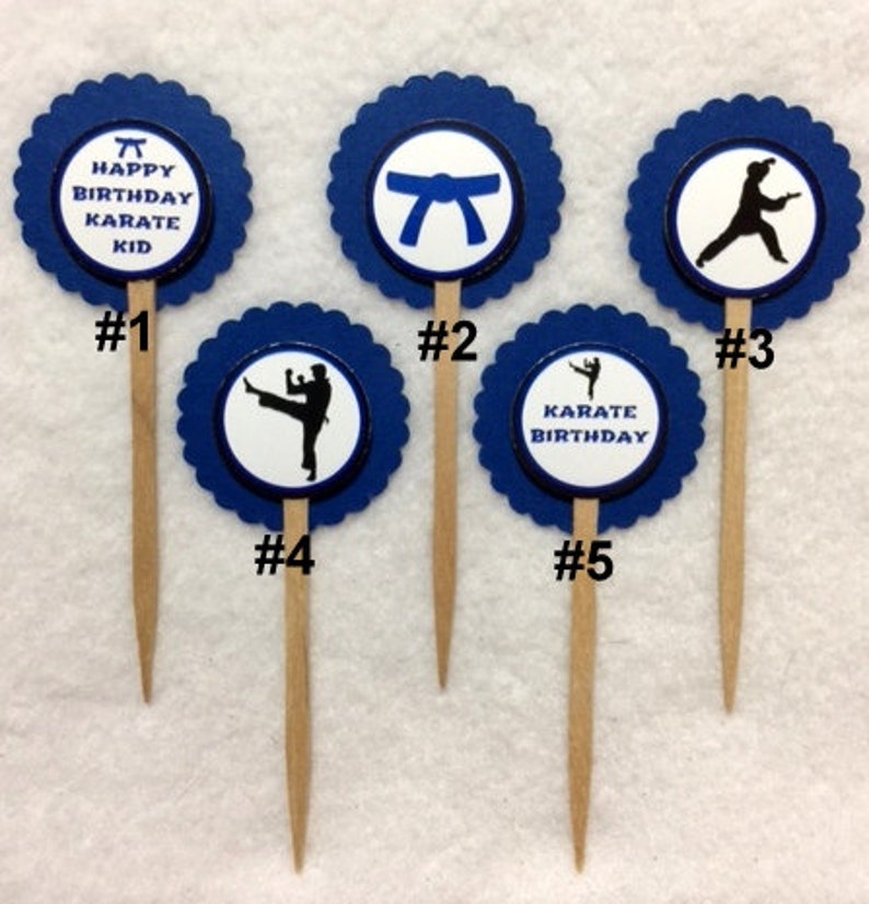Set of 12 Karate Martial Arts Birthday Cupcake Toppers your Etsy