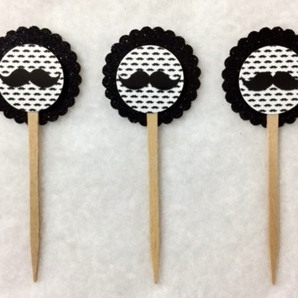 Mustache Cupcake Topper Etsy