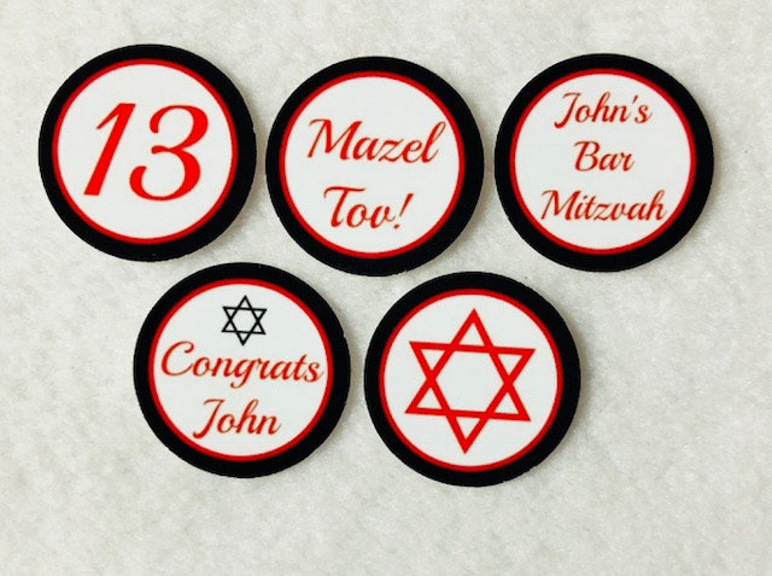 Set of 50/100/150/200 Personalized Bar Mitzvah 1 Inch Etsy