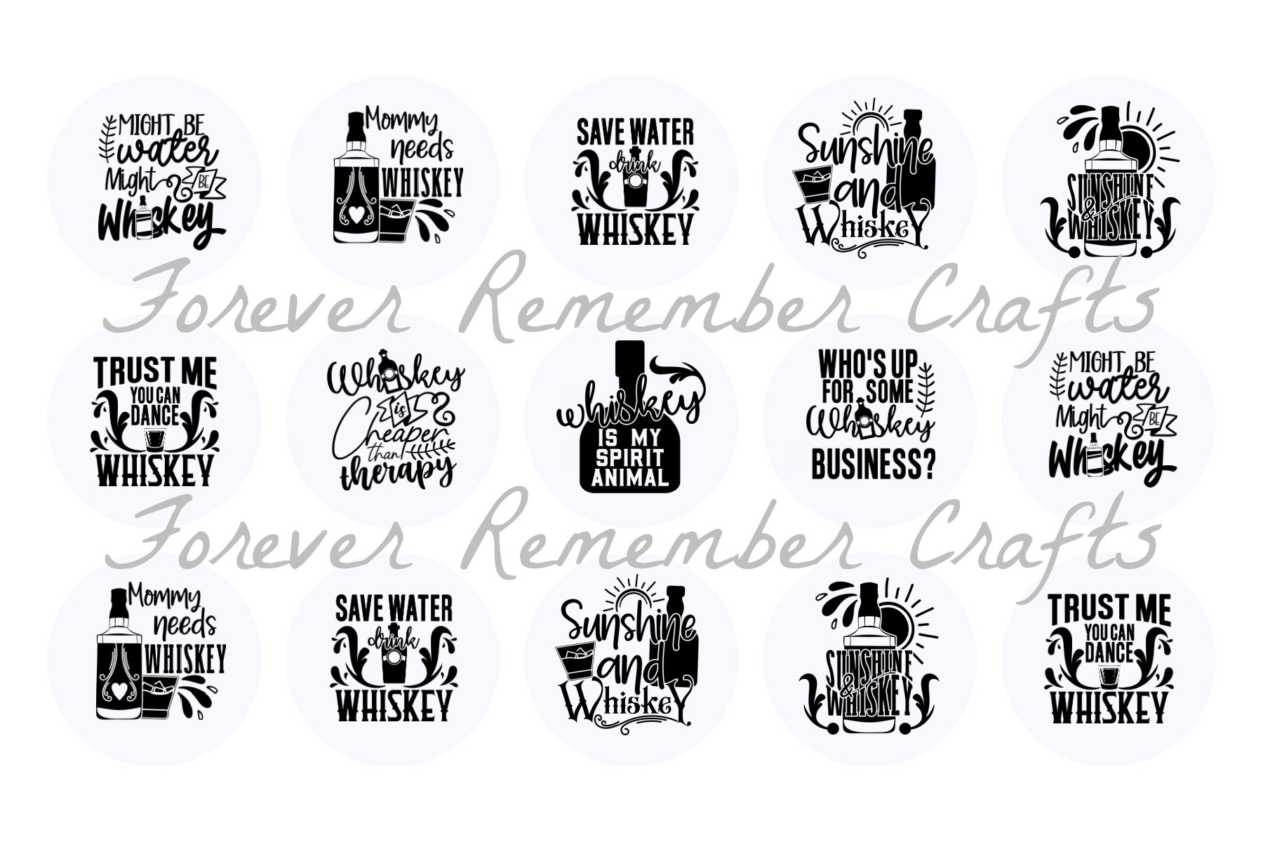 INSTANT DOWNLOAD Whiskey Sayings 1 Inch Bottle Cap Image Sheets digital