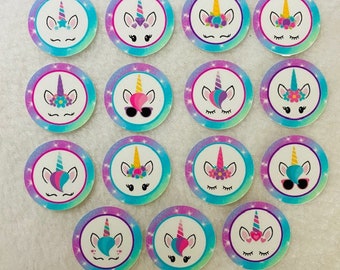 Set of 50/100/150/200  Unicorn Birthday Party   1 Inch Confetti Circles