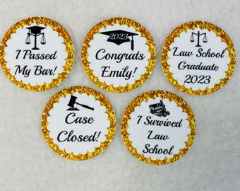 Set of 50/100/150/200 Personalized Law School Graduation  1 Inch Circle Confetti