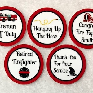 Set of 50/100/150/200  Fireman Firefighter Retirement 1 Inch Confetti Circles