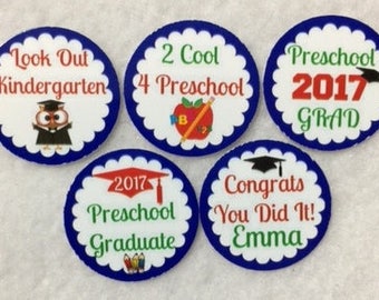 ANY YEAR AVAILABLE Set of 50/100/150/200 Personalized Preschool Graduation   1 Inch Confetti Circles