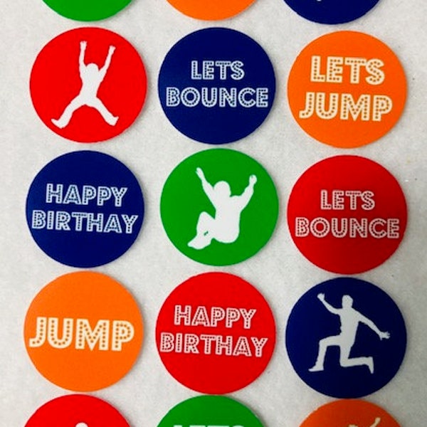 Set of 50/100/150/200  Jump Bouncing Birthday Party  1 Inch Confetti Circles