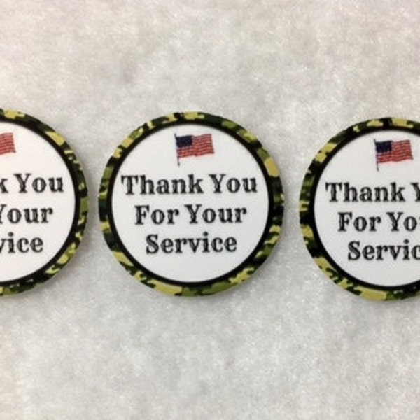 Set of 50/100/150/200 Personalized Military Thank You For Your Service  1 Inch Confetti Circles