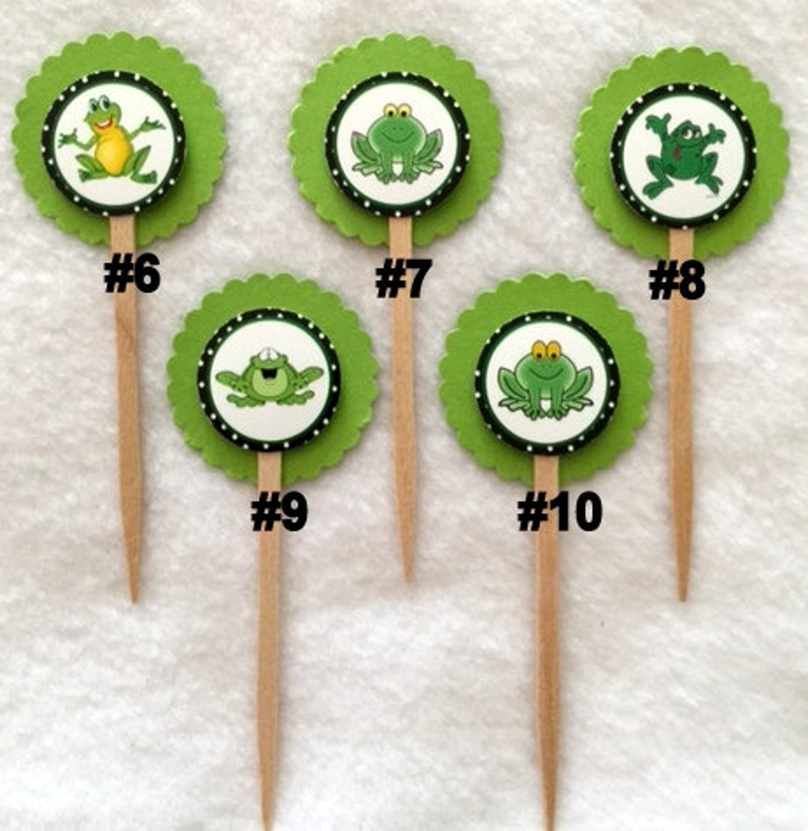 Set of 12 Frog Cupcake Toppers of Your Choice - Etsy