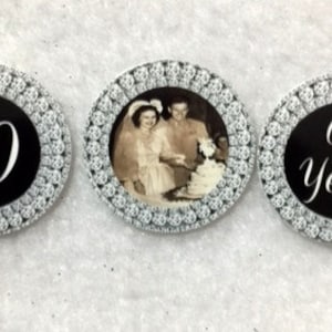 Set of 50/100/150/200 Personalized 60th Wedding Anniversary Photo 1 Inch Confetti Circles