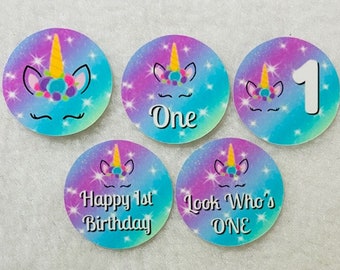 Set of 50/100/150/200  Unicorn 1st Birthday Party   1 Inch Confetti Circles