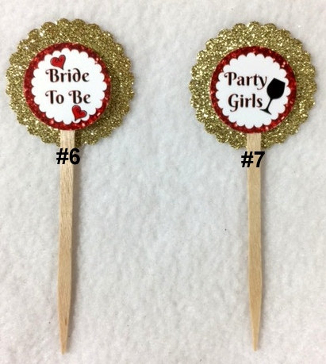 Set of 12 Customized Bachelorette Cupcake Toppers your Choice Etsy