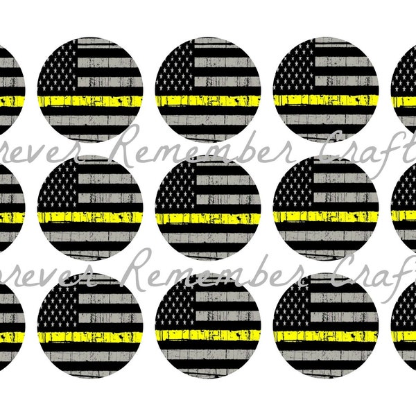 INSTANT DOWNLOAD Thin Yellow Line 1 Inch Circle Template (15 Images)