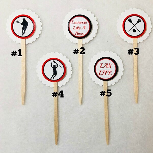 Lacrosse Cupcake Toppers Etsy