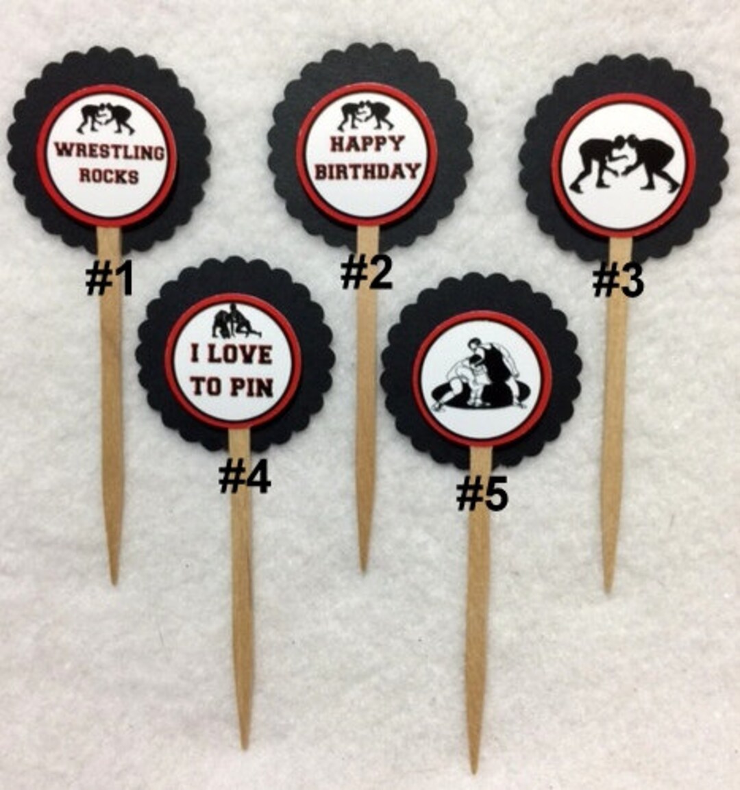 Set of 12 Wrestling Birthday Cupcake Toppers your Choice of Any 12 Etsy
