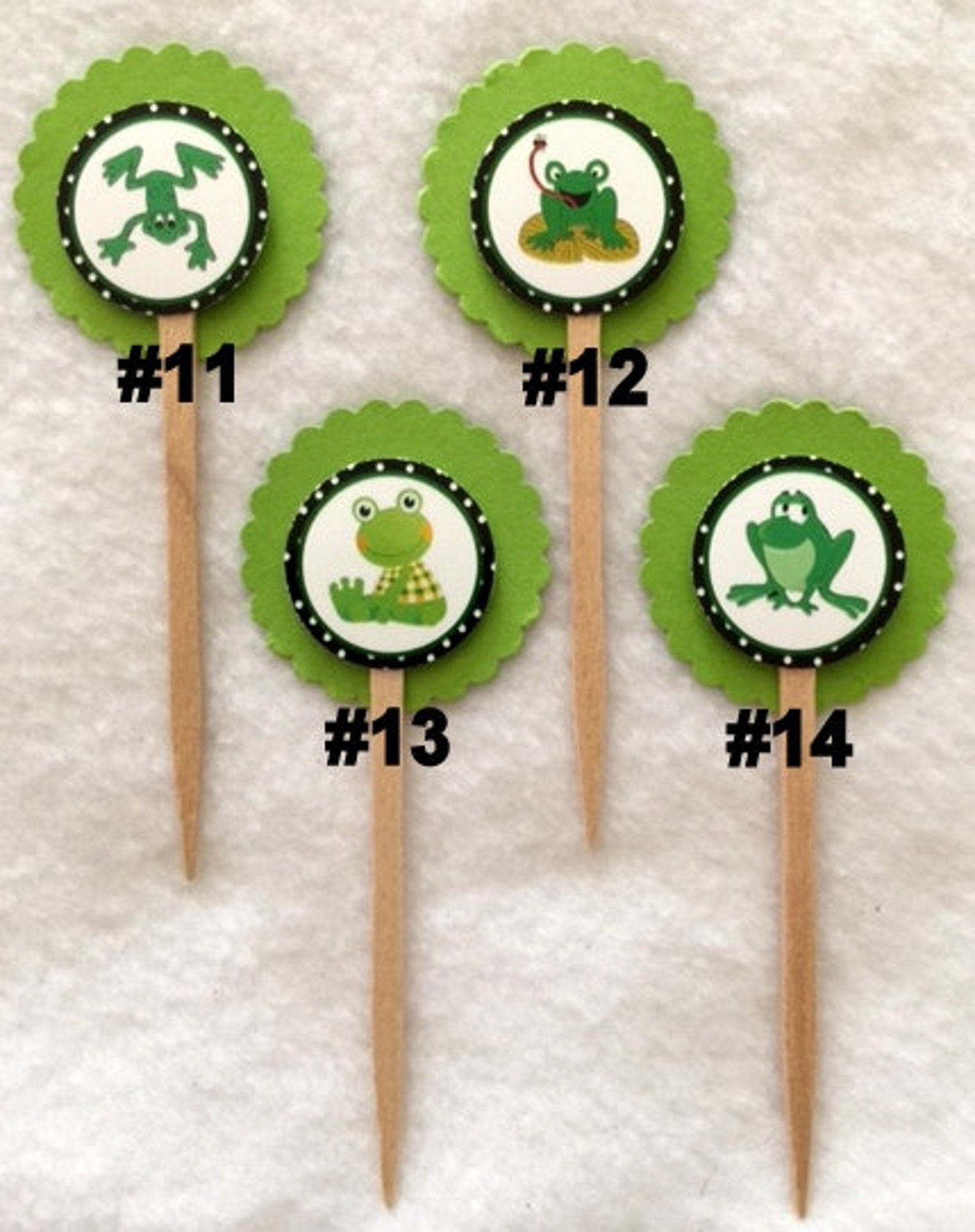 Set of 12 Frog Cupcake Toppers of Your Choice | Etsy