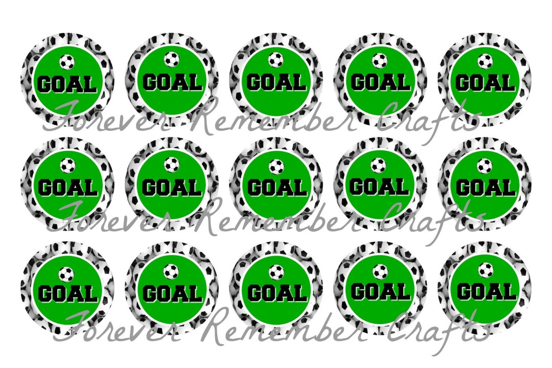 INSTANT DOWNLOAD Soccer Goal Bottle Cap Image Sheets digital Etsy