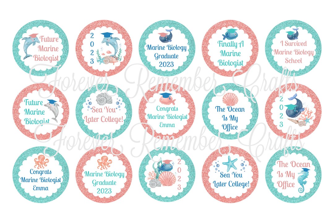 ANY YEAR RN Marine Biologist Marine Biology Graduation 1 Inch Etsy