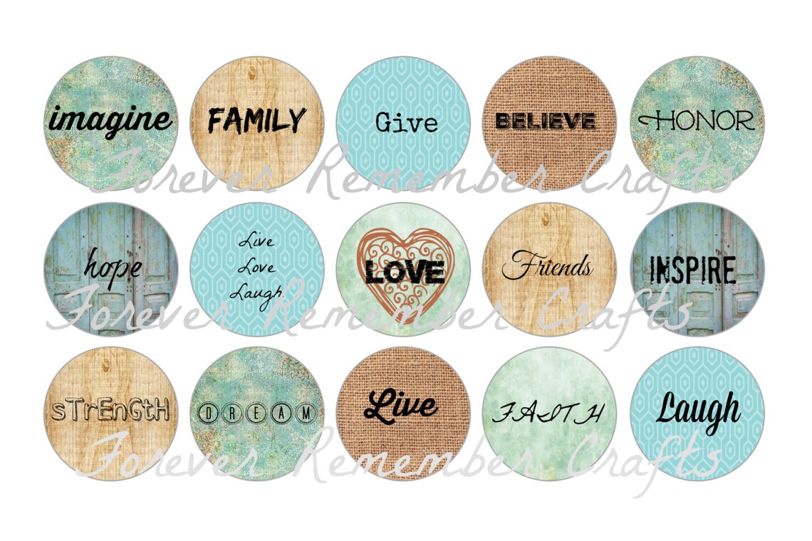 INSTANT DOWNLOAD Inspirational Sayings Bottle Cap Image Sheets | Etsy