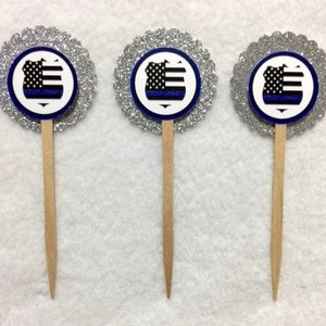 Set Of 12 Personalized Police  Cupcake Toppers (Your Choice Of Any 12)