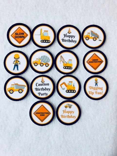 Set Of 50100150200 Personalized Construction Birthday Party 1 Inch Circle Confetti