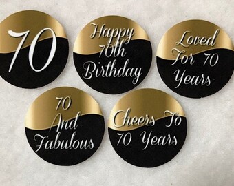 Set Of 50/100/150/200 Personalized 70th Birthday Party  1 Inch Circle Confetti