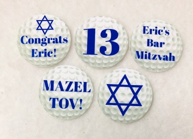 Set of 50/100/150/200 Personalized Golf Bar Mitzvah 1 Inch