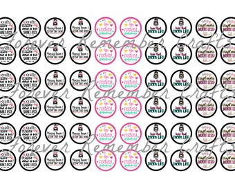 INSTANT DOWNLOAD 12mm Funny Sayings Circle Template