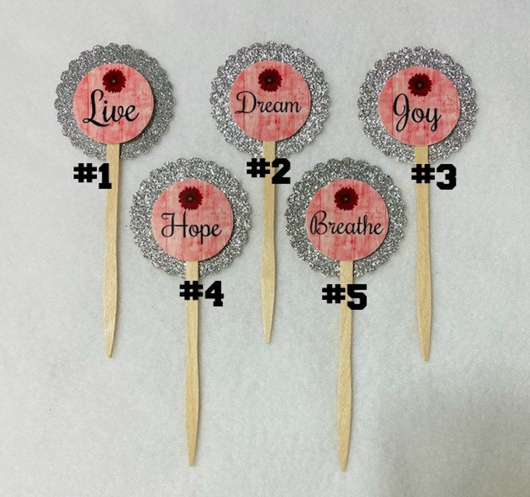 Set of 12 Inspirational Sayings Cupcake Toppers your Choice of Any 12 ...