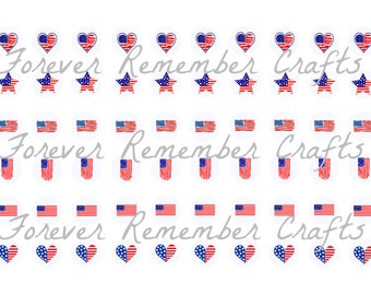 INSTANT DOWNLOAD 10mm Patriotic 4th Of July Flags Template