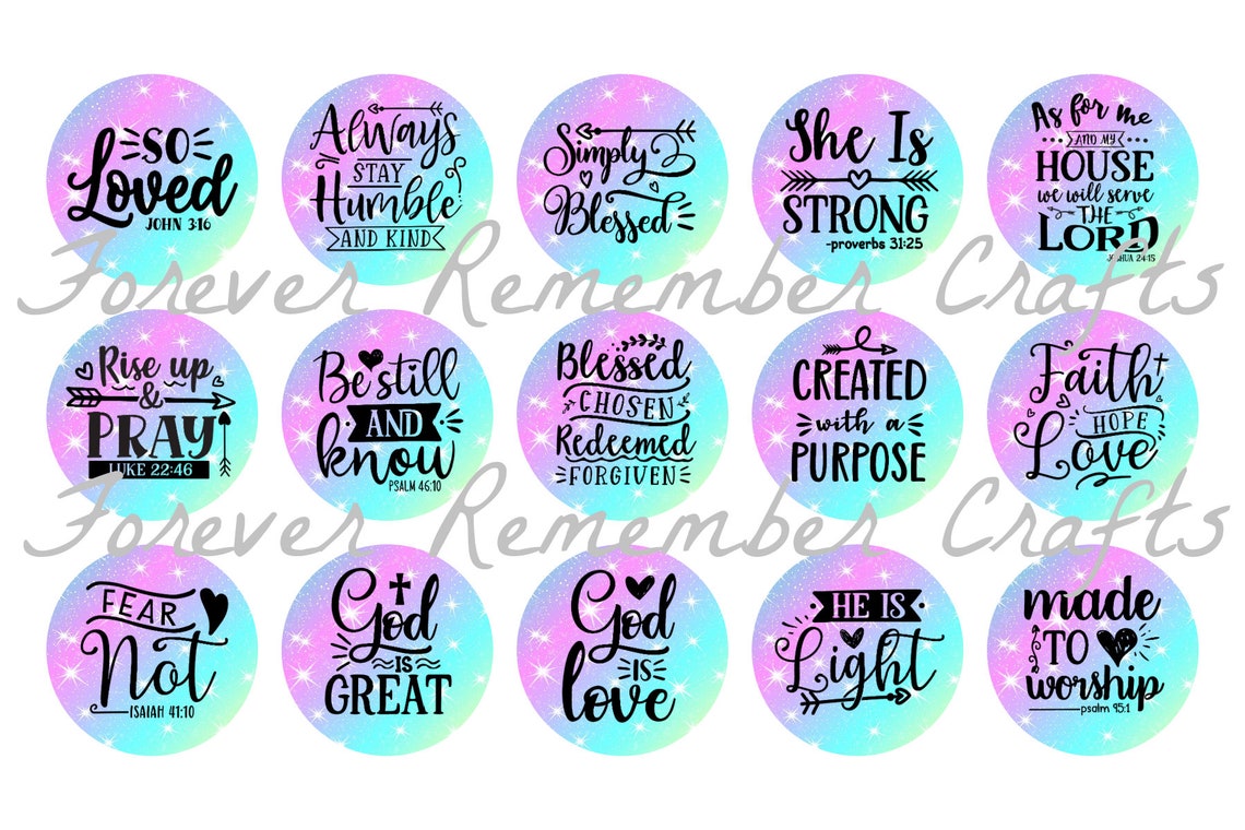 INSTANT DOWNLOAD Bible Verses Religious Sayings Bottle Cap - Etsy