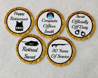 Set of 50/100/150/200 SWAT Retirement 1 Inch Confetti Circles