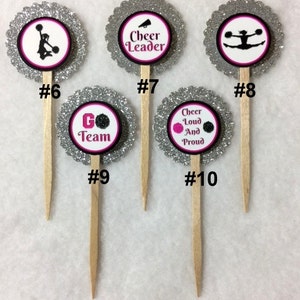 Set Of 12 Cheerleader Cupcake Toppers Your Choice Of Any 12 image 2