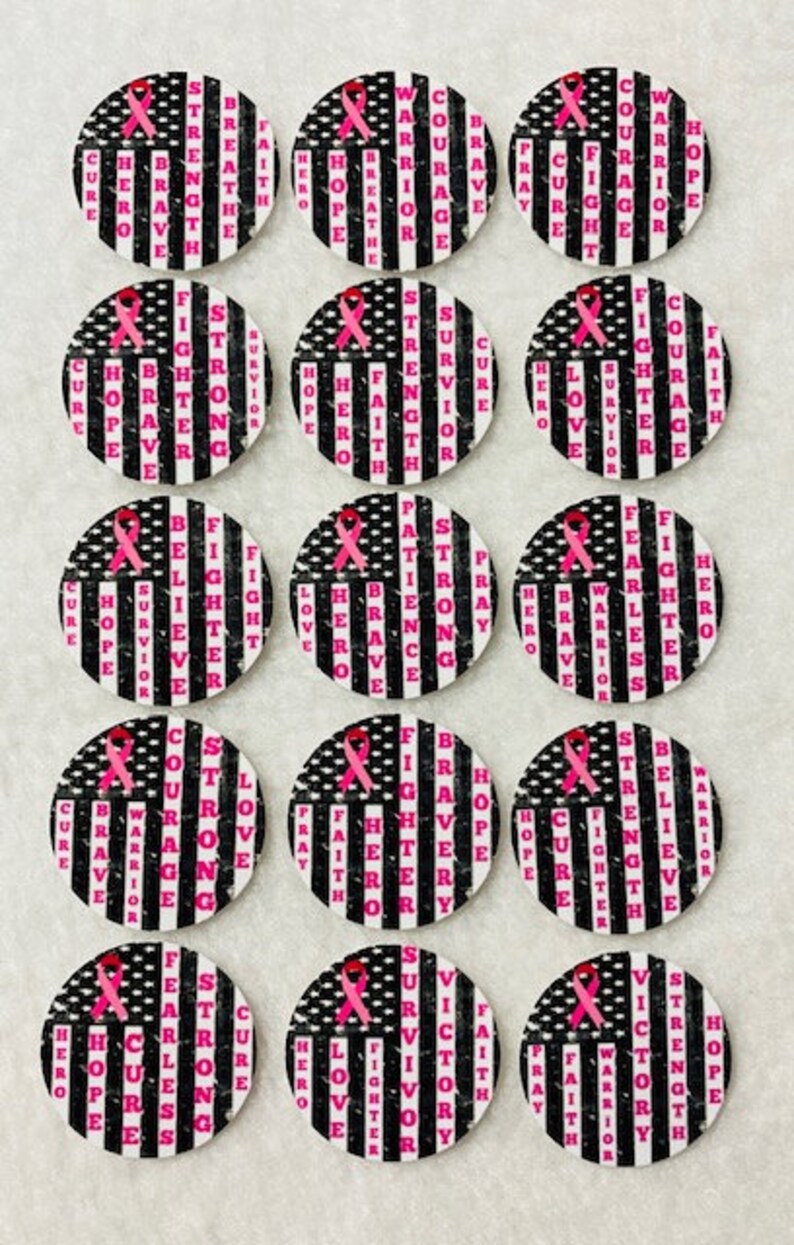 Set Of 50100150200 Breast Cancer Sayings 1 Inch Circle Confetti