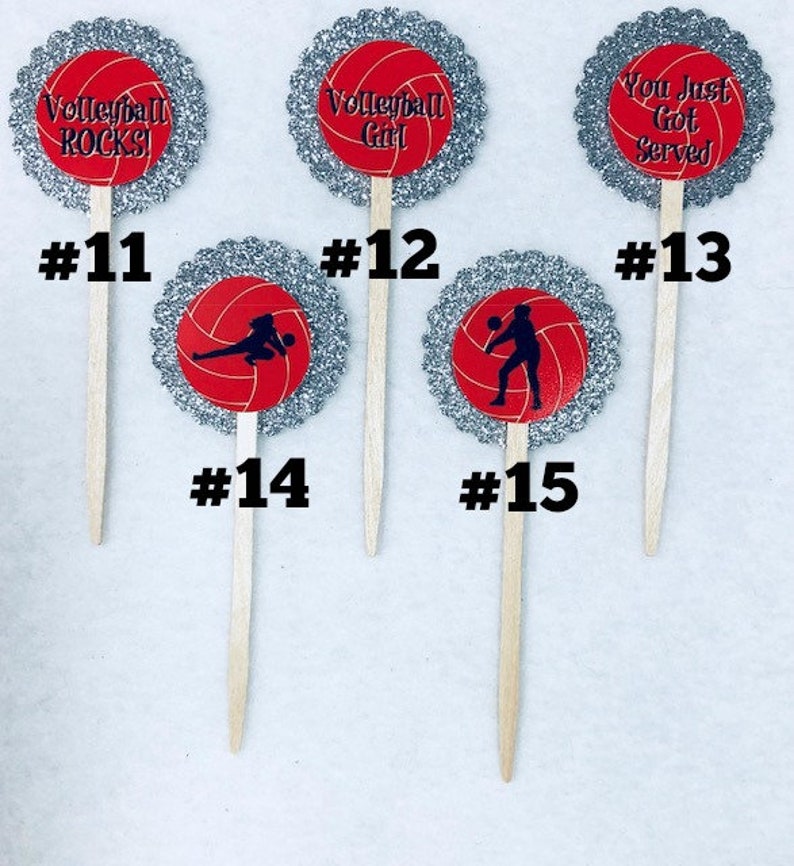 Set Of 12Personalized Volleyball Birthday Cupcake Toppers Etsy