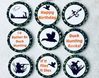 Set Of 50/100/150/200 Personalized  Duck Hunting Birthday Party 1 Inch Circle Confetti