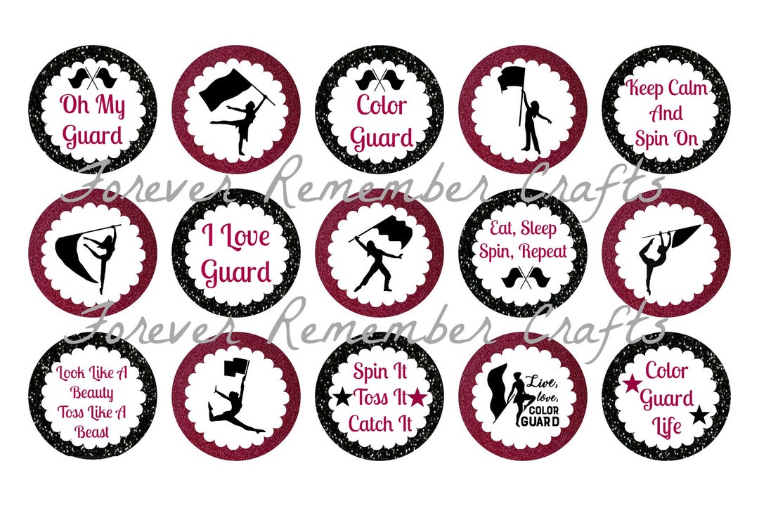 Cap Color Guard Logo INSTANT DOWNLOAD Color Guard 1 Inch Bottle Cap Image Sheets digital ...
