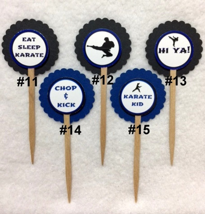 Set of 12 Karate Martial Arts Birthday Cupcake Toppers your Etsy