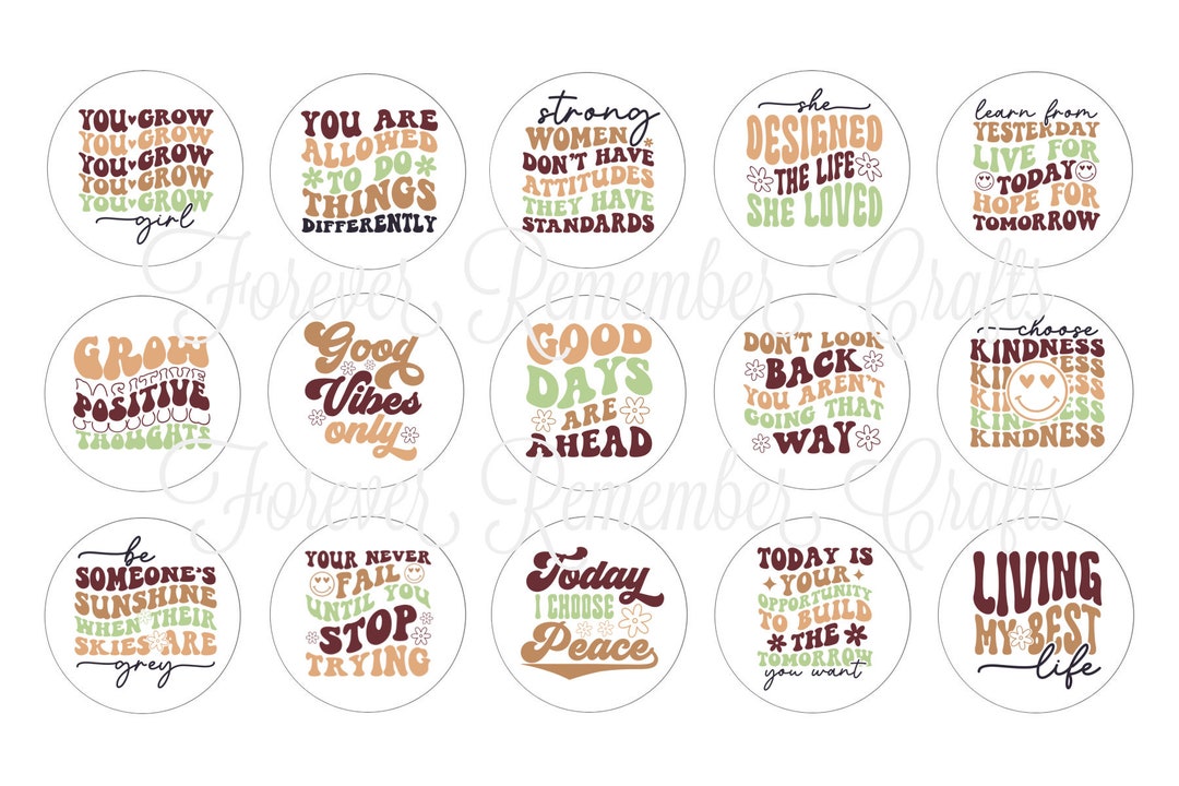 INSTANT DOWNLOAD Motivational Sayings Bottle Cap Image Sheets digital ...