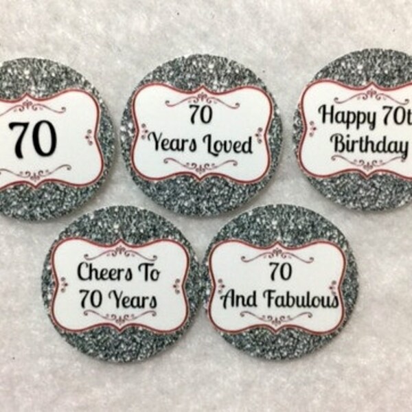 Set Of 50/100/150/200 Personalized 70th Birthday Party  1 Inch Circle Confetti