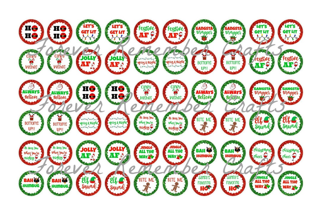 INSTANT DOWNLOAD 12mm Christmas Sayings Template - Etsy