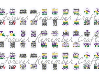 INSTANT DOWNLOAD 12mm Mardi Gras Sayings Template