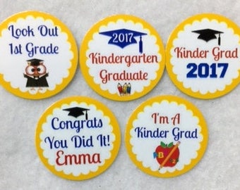 ANY YEAR AVAILABLE Set of 50/100/150/200 Personalized Kindergarten Graduation   1 Inch Confetti Circles