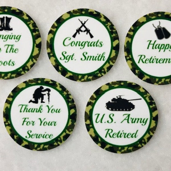 Set Of 50/100/150/200 Personalized Army Retirement Party 1 Inch Circle Confetti