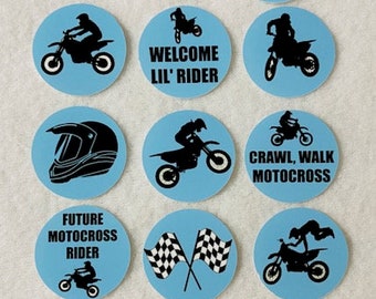 Set Of 50/100/150/200 Personalized Motocross Dirt Bike Baby Shower Party 1 Inch Circle Confetti